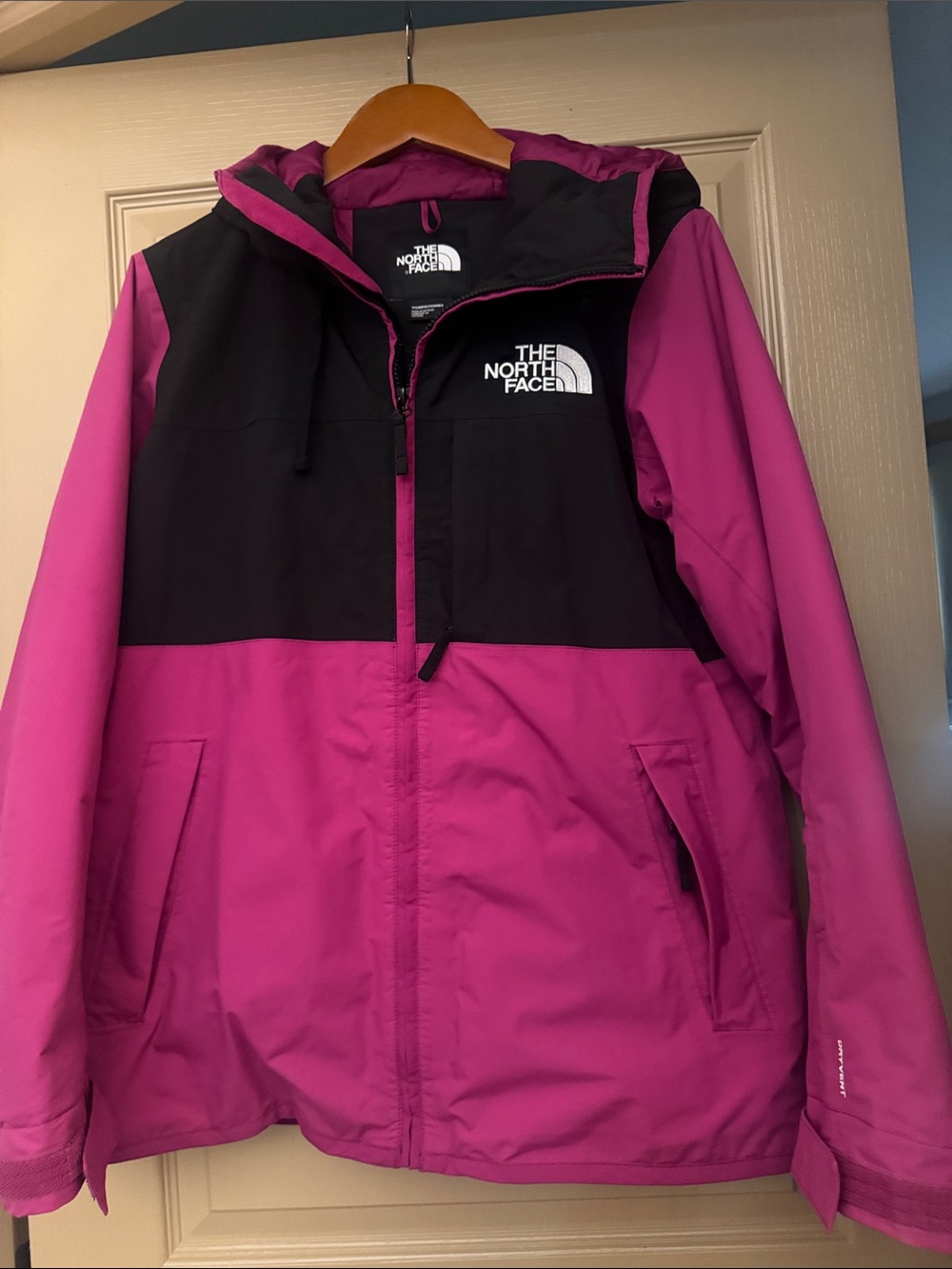 The North Face Women's Magenta and Black Ski Jacket